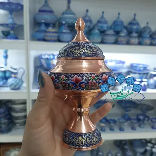 قندان پایه دار مس وپرداز(پس کرایه)