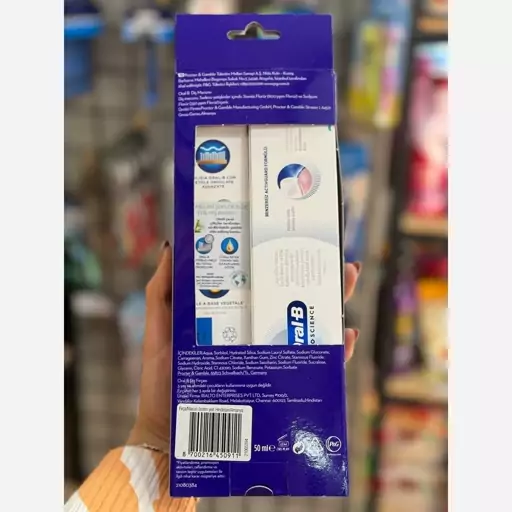 مسواک و خمیردندان اورال بی  oral B اصلی اصلی با چوب بابمو