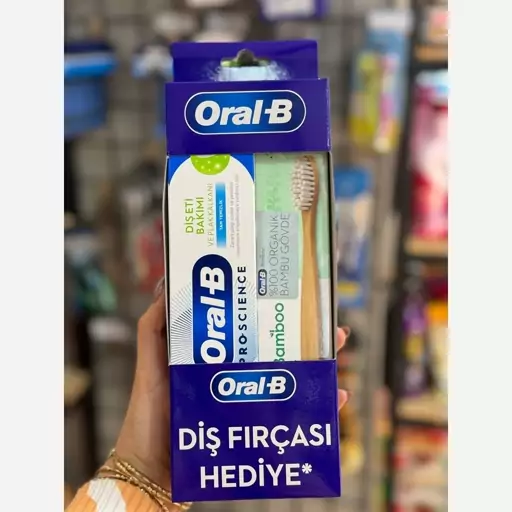 مسواک و خمیردندان اورال بی  oral B اصلی اصلی با چوب بابمو