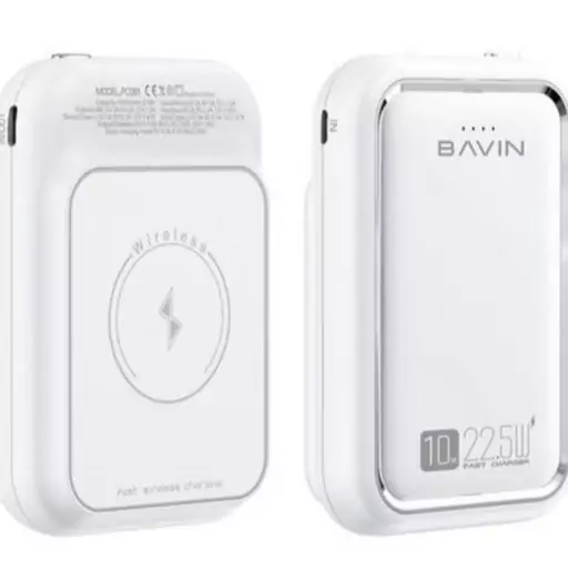 پاوربانکPC061 باوین BAVIN ظرفیت 10000 هزار وایرلس PD