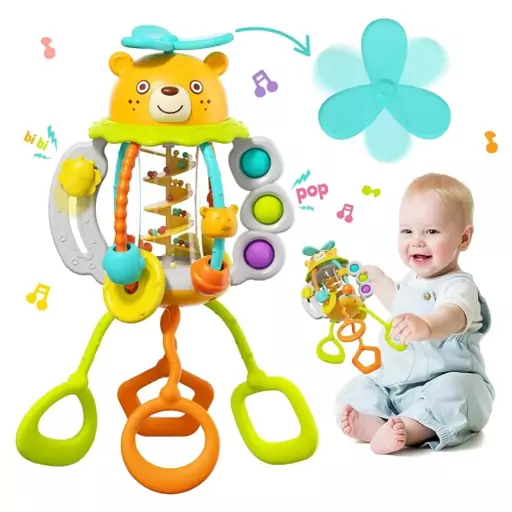 اسباب بازی جغجغه آویزی هولی تویز طرح خرس مدل Hola Toys HE7916