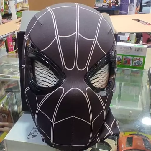 ماسک مرد عنکبوتی کنترلی شارژی تماما مشکی Spider-Man Mask Ring Remote Control