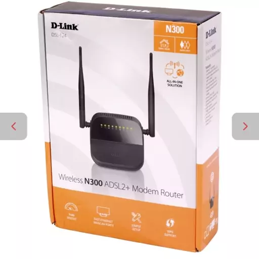 مودم روتر +ADSL2 دی لینک DSL-124 پک نارنجی