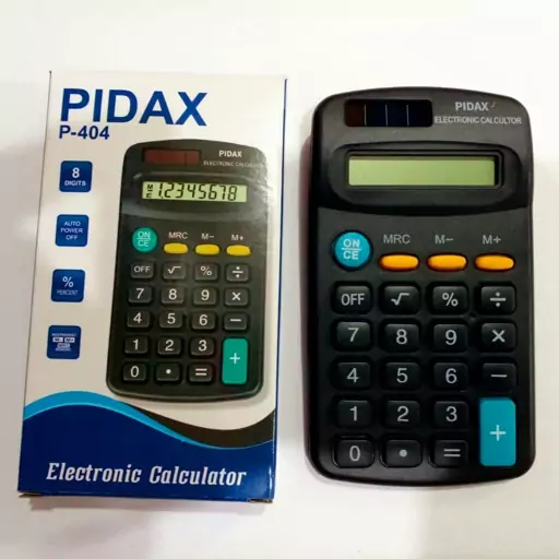 ماشین حساب جیبی کوچک .مارک PIDAX.مدلP.404.رنگ مشکی.کیفیت بالا. کارکرد با یک عدد باتری قلمی.(ارسال با باتری)