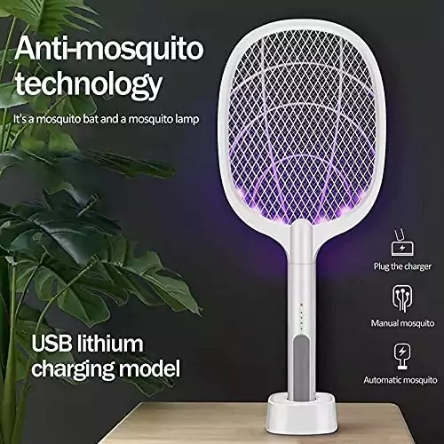 پشه کش راکتی شارژی دو کاره با پایه Mosquito killer Racket KLZ-918(ارسال رایگان)