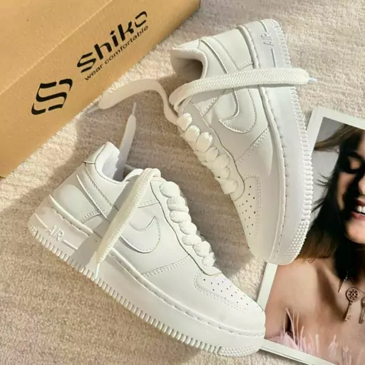 کتونی نایک ایرفورس مشکی و سفید زنانه دخترانه کفش ونس اسپرت اسپورتی نایکی ایر فورس NIKE شیک بندی لژدار لژ دار رانینگ سبک