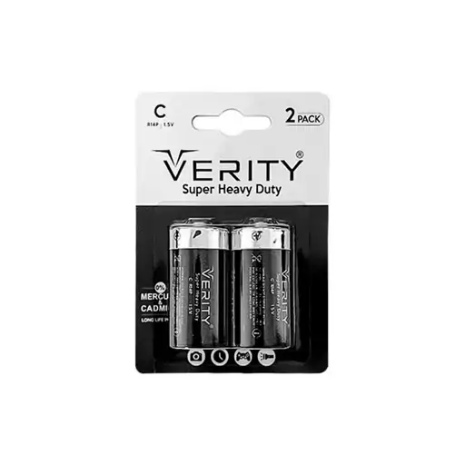  باتری سایز متوسط VERITY مدل Super Heavy Duty کارتی 2 عددی