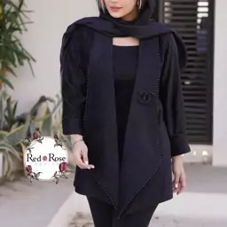 کت مرواریدی یقه چنل زنانه دخترانه مخمل مناسب 38-46