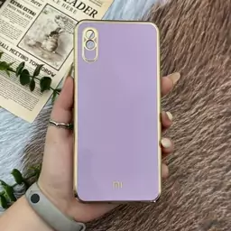 قاب گوشی Redmi 9A شیائومی ژله ای مای کیس طرح Gold Line دور طلایی محافظ لنز دار یاسی کد 82579