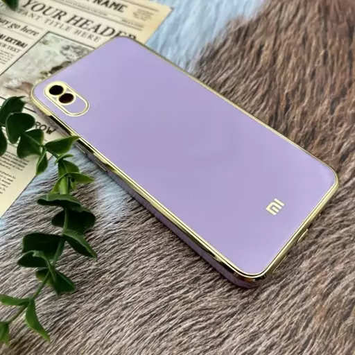 قاب گوشی Redmi 9A شیائومی ژله ای مای کیس طرح Gold Line دور طلایی محافظ لنز دار یاسی کد 82579