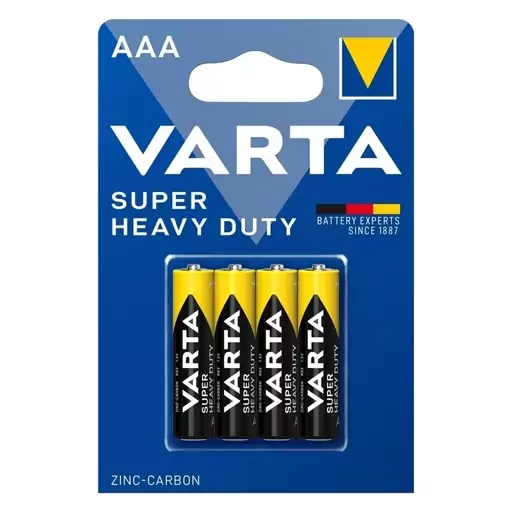 باتری نیم قلمی چهارتایی وارتا VARTA SUPER HEAVY DUTY 