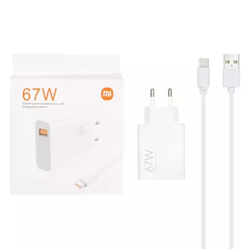 شارژر دیواری 67W فست تک پورت Xiaomi مدل MDY-12-ES به همراه کابل شارژ Type-C