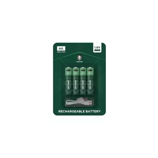 باتری قابل شارژ گرین لیون قلمی مدل Green Lion Rechargeable Battery AA 1.6V Alkaline Battery