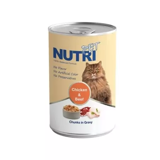 کنسرو غذا گربه مرغ و گوشت نتری nutri