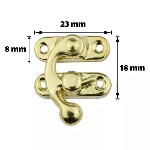 قفل کلونی طلایی مناسب جعبه های کوچک به همراه 4 عدد پیچ 