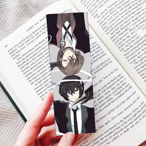 نشانگر کتاب (Bookmark) مدل انیمه سگ های ولگرد بانگو طرح دازای Dazai و چویا chuuya کد 4