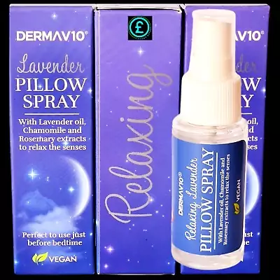 اسپری بالش اسطوخودوس Derma V10 روغن اسطوخودوس، عصاره بابونه و رزماری