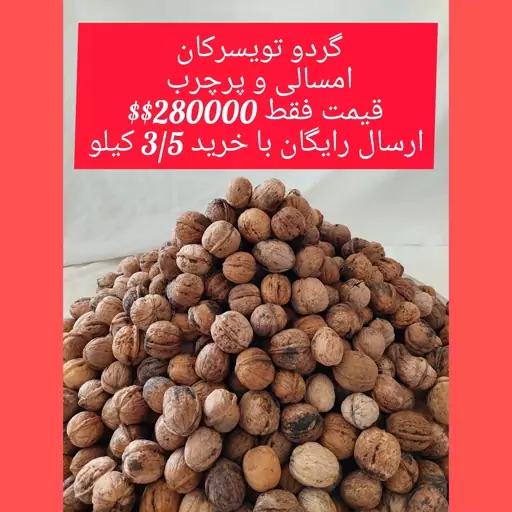 گردو اصلی تویسرکان امسالی و پرچرب 500 گرمی