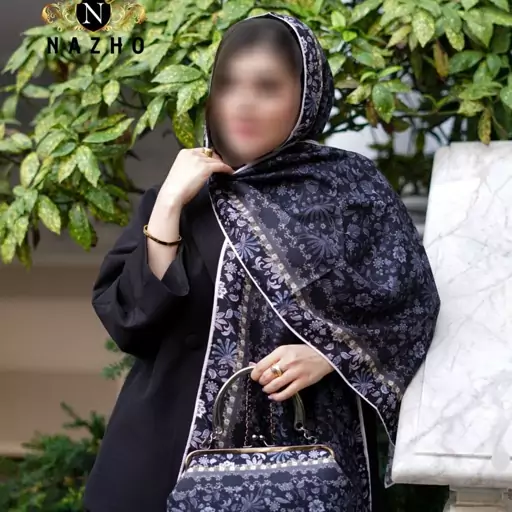 ست کیف و شال مشکی گلدار با کیف نوستالژی و شال نخی( با روسری نخی قواره 140 هم قابل سفارشه)