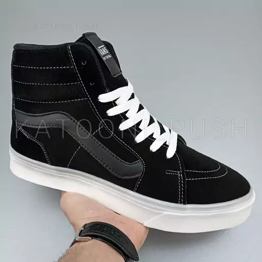  ونس ساقدار مردانه Vans  مشکی  41 تا 44 ( کفش ونس - کتونی اسپرت - ونس مردانه - کفش مردانه - کتونی مردانه )