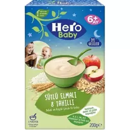 سرلاک هشت غله و سیب با شیر مخصوص شب هرو بیبی 200 گرم Hero Baby