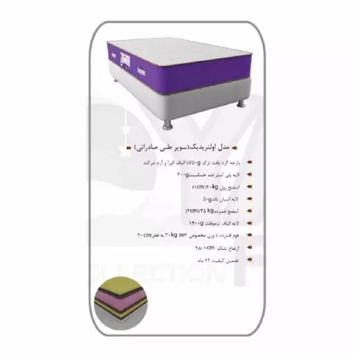 تشک رویال تمام طبی10 سال ضمانت(ارسال با باربری و پس کرایه)