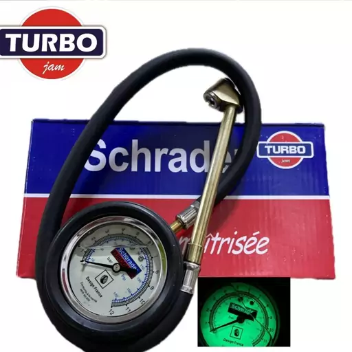 درجه باد شرایدر بلند روغنی شبرنگ دار TURBO TOOLS