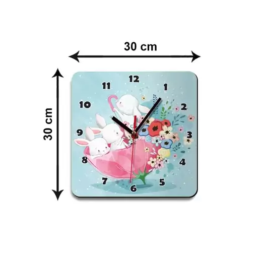 ساعت دیواری کودک ژیوار مدل خرگوش ها در چتر کد c-117 