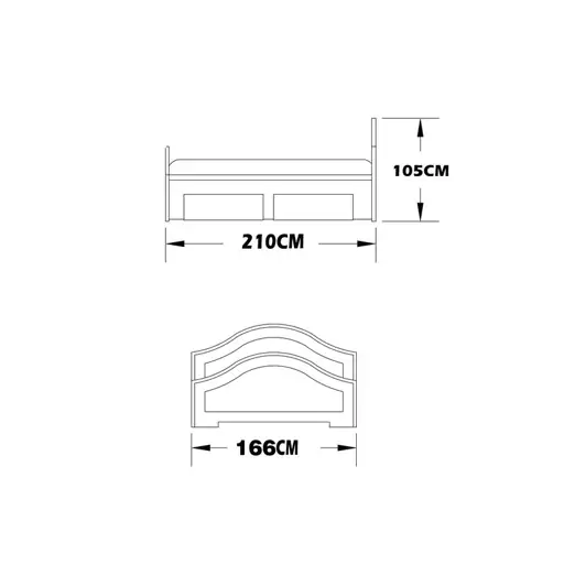 تخت خواب دو نفره اعیان مدل FH277 سایز 160x200 سانتی متر