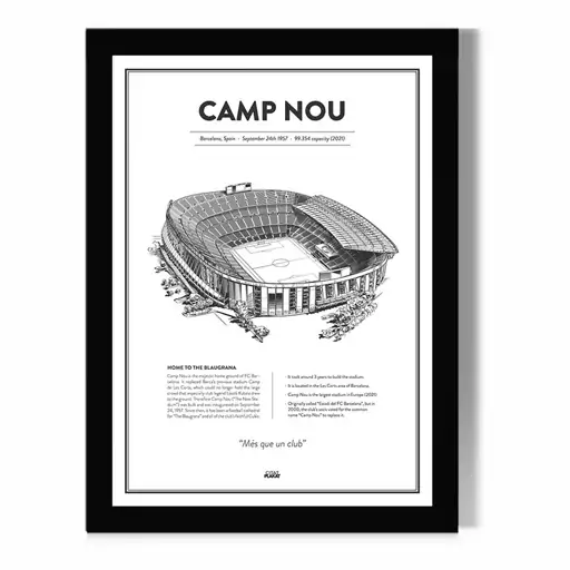 تابلو مدل دیواری طرح استادیوم نیوکمپ بارسلونا Camp Nou کد FD036