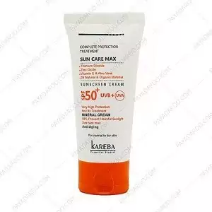 کرم ضد آفتاب بی رنگ پوست نرمال تا خشک کاربا SPF 50