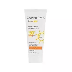 کرم ضد آفتاب بی رنگ سانی کپ مناسب پوست نرمال تا خشک Capiderma SPF50