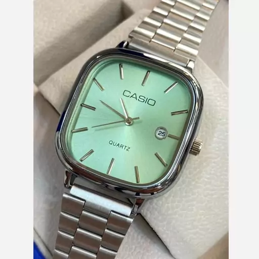 ساعت مچی کاسیو مردانه Casio کیفیت بالا رنگ ثابت ساعت پسرانه تاریخ دار ساعت مردونه ساعت پسرونه بند نقره ای ضدحساسیت  