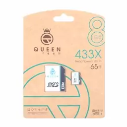 کارت حافظه Queen 8GB MicroSD Class10 U1 65MB/s گارانتی مادام العمر 