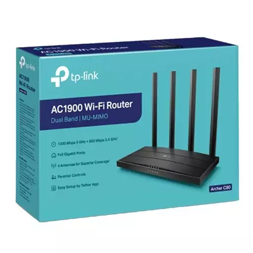 روتر بی سیم و دوباند تی پی لینک مدل TPLINK AC1900 ARCHER C80