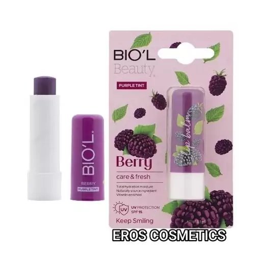 بالم لب نرم کننده رنگی توت بنفش بیول 4.8 گرم Biol Purple Tint Berry Lip Balm 4.8gr