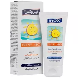 لوسیون ضد آفتاب فیزیکال کودکان SPF40 ایروکس