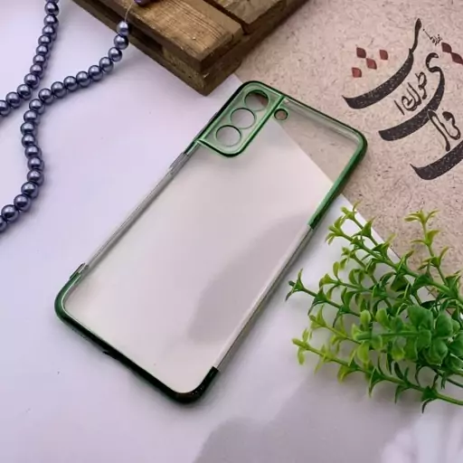 قاب گوشی Galaxy S21 FE سامسونگ ژله ای الکتروپلیتینگ شفاف محافظ لنز دار سبز کد 75521