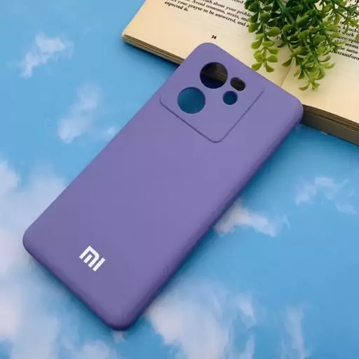 قاب گوشی Xiaomi 13T / Xiaomi 13T Pro شیائومی سیلیکونی های کپی طرح ساده بنفش محافظ لنز دار کد 42053