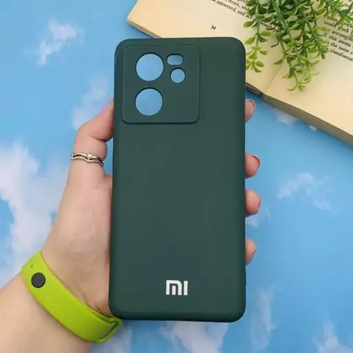 قاب گوشی Xiaomi 13T / Xiaomi 13T Pro شیائومی سیلیکونی های کپی طرح ساده سبز محافظ لنز دار کد 62125