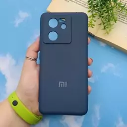 قاب گوشی Xiaomi 13T / Xiaomi 13T Pro شیائومی سیلیکونی های کپی طرح ساده سرمه ای محافظ لنز دار کد 22087