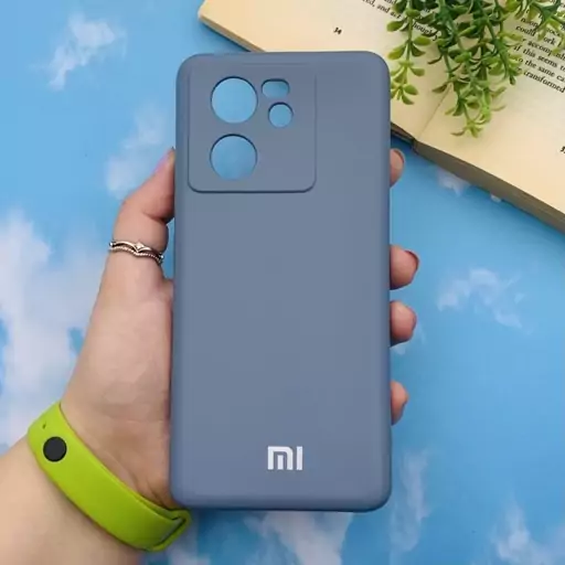 قاب گوشی Xiaomi 13T / Xiaomi 13T Pro شیائومی سیلیکونی های کپی طرح ساده آبی فیلی محافظ لنز دار کد 18714