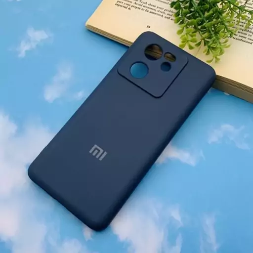 قاب گوشی Xiaomi 13T / Xiaomi 13T Pro شیائومی سیلیکونی های کپی طرح ساده سرمه ای محافظ لنز دار کد 22087