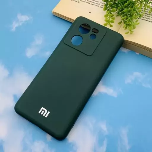 قاب گوشی Xiaomi 13T / Xiaomi 13T Pro شیائومی سیلیکونی های کپی طرح ساده سبز محافظ لنز دار کد 62125