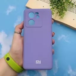 قاب گوشی Xiaomi 13T / Xiaomi 13T Pro شیائومی سیلیکونی های کپی طرح ساده بنفش محافظ لنز دار کد 42053