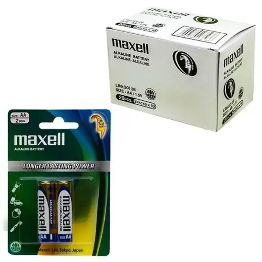 باتری قلمی آلکالاین مکسل MAXELL LR6 بسته 2 عددی