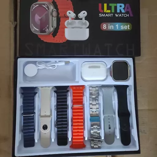 پک ساعت هوشمند و ایرپاد مدل tk13 ultra2 با 7 بند اضافه