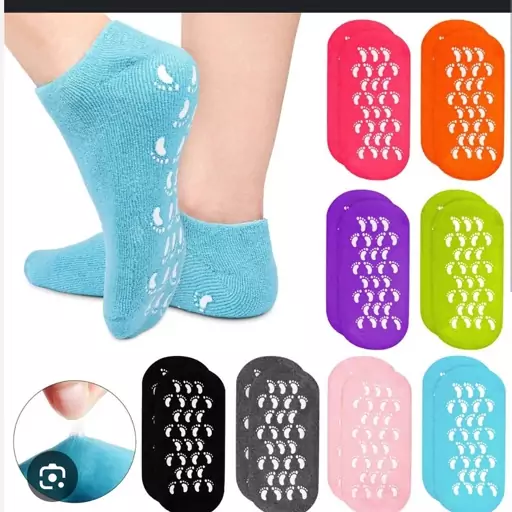 جوراب سیلیکونی رفع ترک پا MOISTURISING SPA GEL SOCKS