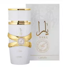 عطر ادکلن زنانه لطافه مدل یارا موی Yara Moi (سفید) رایحه مارک جاکوبز پرفکت اینتنس