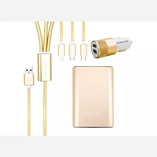 پاوربانک THREE-IN-ONE SUIT KingStar مدلCar Charger KP BOX70